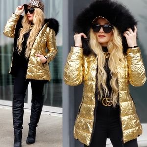 GLAM DOLLZ Reversible Metallic Gold Coat